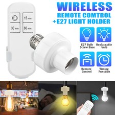 Wireless Remote Control Light Lamp E27 Screw Bulb Base Holder Cap Socket Switch