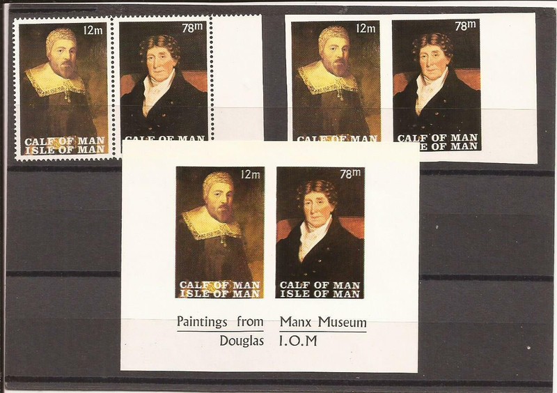U.K./ Isle of Man- 3 unlisted famous men pairs( MNH)