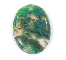 10 Cts Natural Green Moss Agate Oval Cabochon Loose Gemstone 24x17x3 mm CG 0299