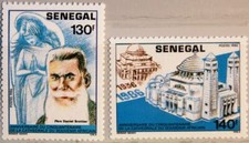 SENEGAL 1987 936-37 734-35 Cathedral of African Memory Religion 50th Ann MNH