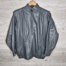 Golden Fleece Grey Leather Jacket Womens 36" Made In England