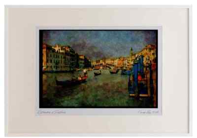579003 Rialtobrücke und Canal Grande, Venedig, Italien Aquarell Bilderrahmen