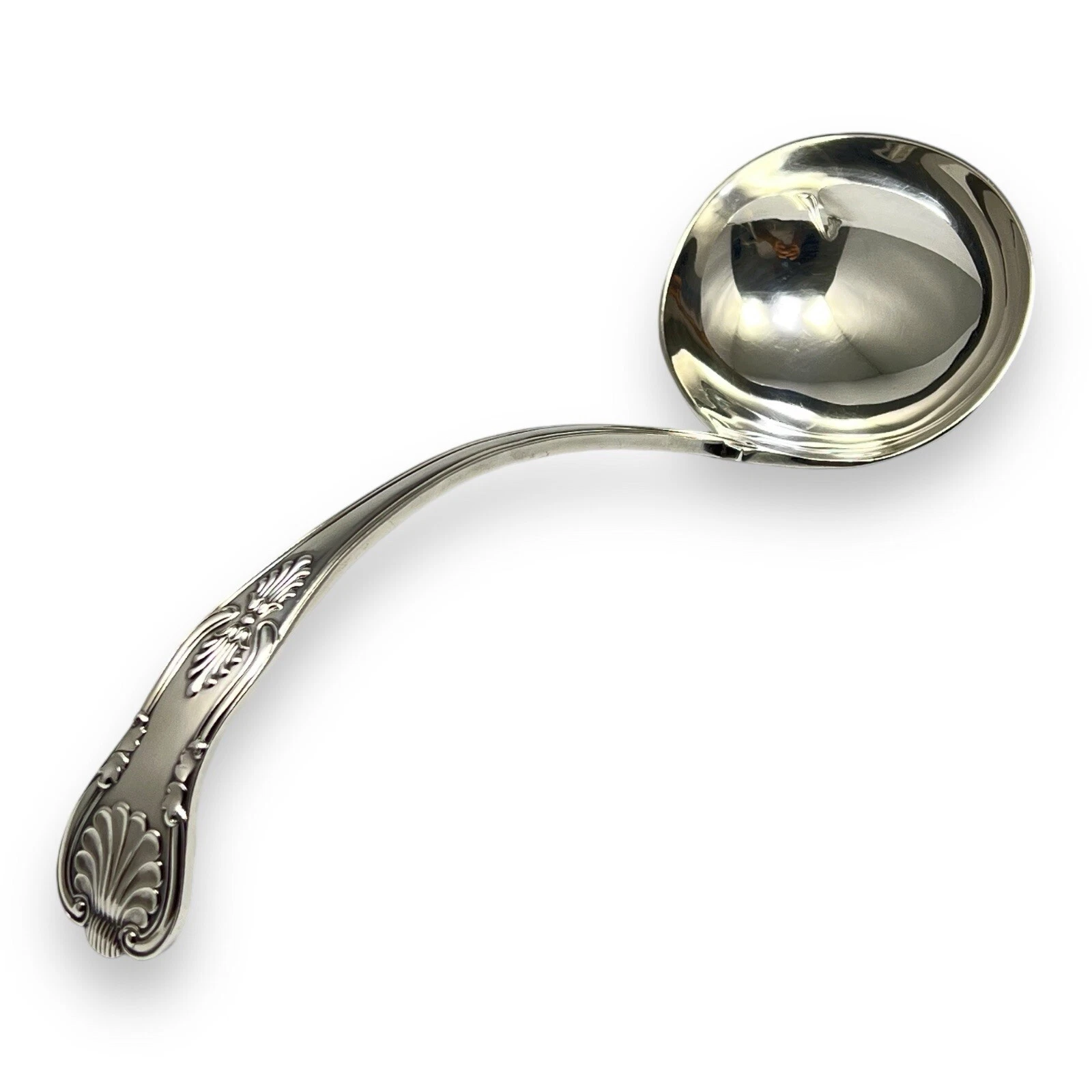 Sheffield Kings Large Punch Soup Ladle Silver Plate England