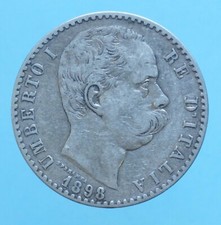 UMBERTO I 2 LIRE 1898 ROMA MONETE DA COLLEZIONE ARGENTO SILVER COIN NUMISMATICA