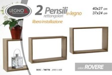 Set 2 Cubo Parete Scaffale Mensole MODULI PENSILE Moderna BACHECA ROVERE 40/37