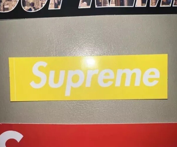 Yellow Supreme Box Logo Rare Sticker Decal Limited Edition NEW 100