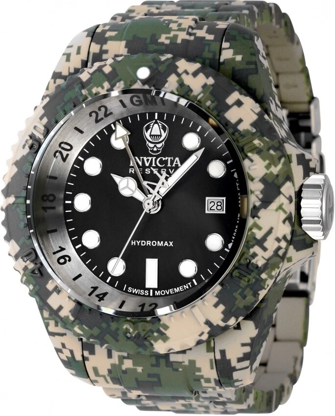 Invicta Hydromax 38017 Orologio da Uomo - Impermeabile - Analogico - Movimento Quarzo - acciaio inossidabile con quadrante nero - 52mm