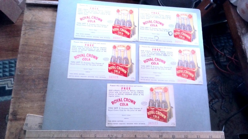 5 Royal Crown Cola Advertising Post Cards 2 cent postage antique vintage old NOS