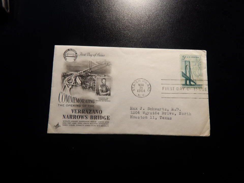 COMMEMORATING THE OPENING OF THE VERRAZANO FIRST DAY OF ISSUE!  ZZ950XXX - Image 4 of 4
