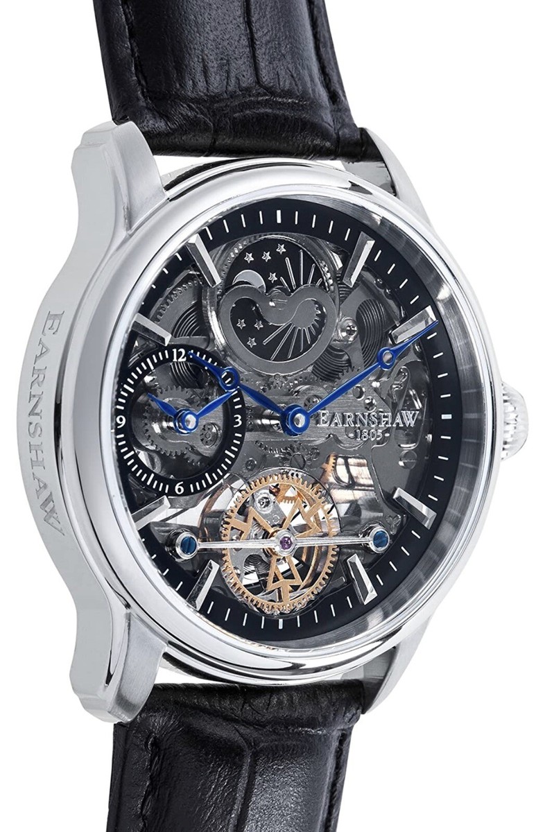 Thomas Earnshaw Longitude Shadow Genuine Leather Strap Mens ES