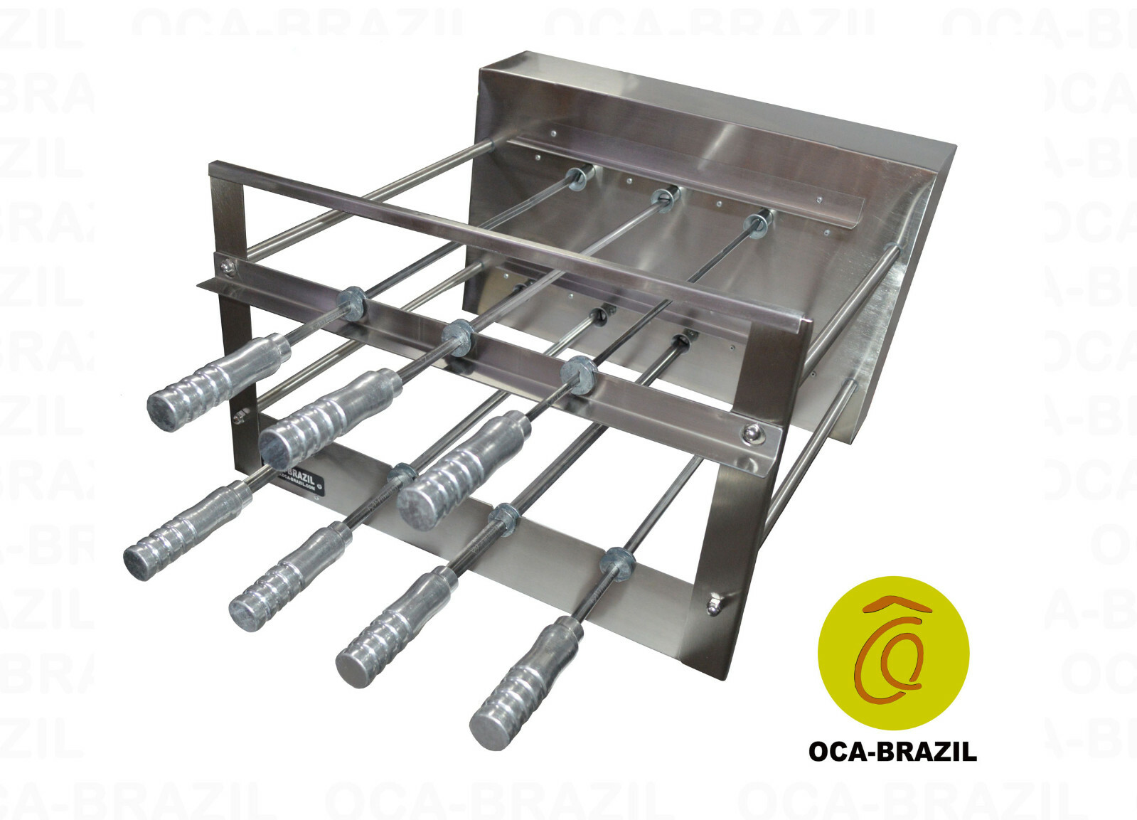 Brazilian BBQ Charcoal Grill 07 Skewers Rotisserie System Oca