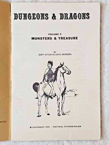 Original Dungeons & Dragons Vol 2 of 3 Booklet Monsters & Treasure TSR 1974 - Picture 4 of 13