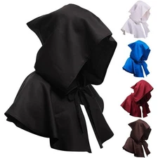 Medieval Friar Cowl Hat Monk Priest Pagan Halloween Costume Cosplay Hat Props