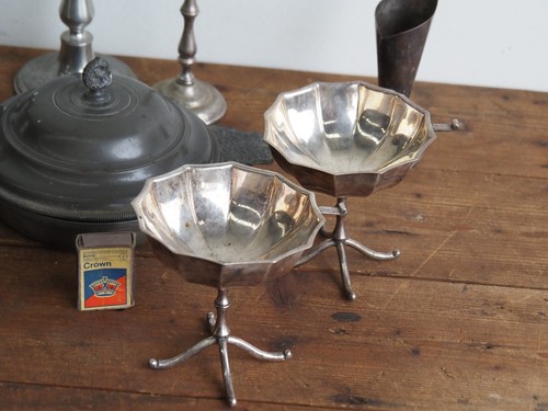 Vintage Antique Silver Plate Pewter Christofle Float Bowl Comport Candelabra - Picture 10 of 15