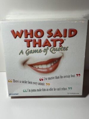 Game Night Vintage Party Game Who Said That? A Game Of Quotes 2003 Trivia