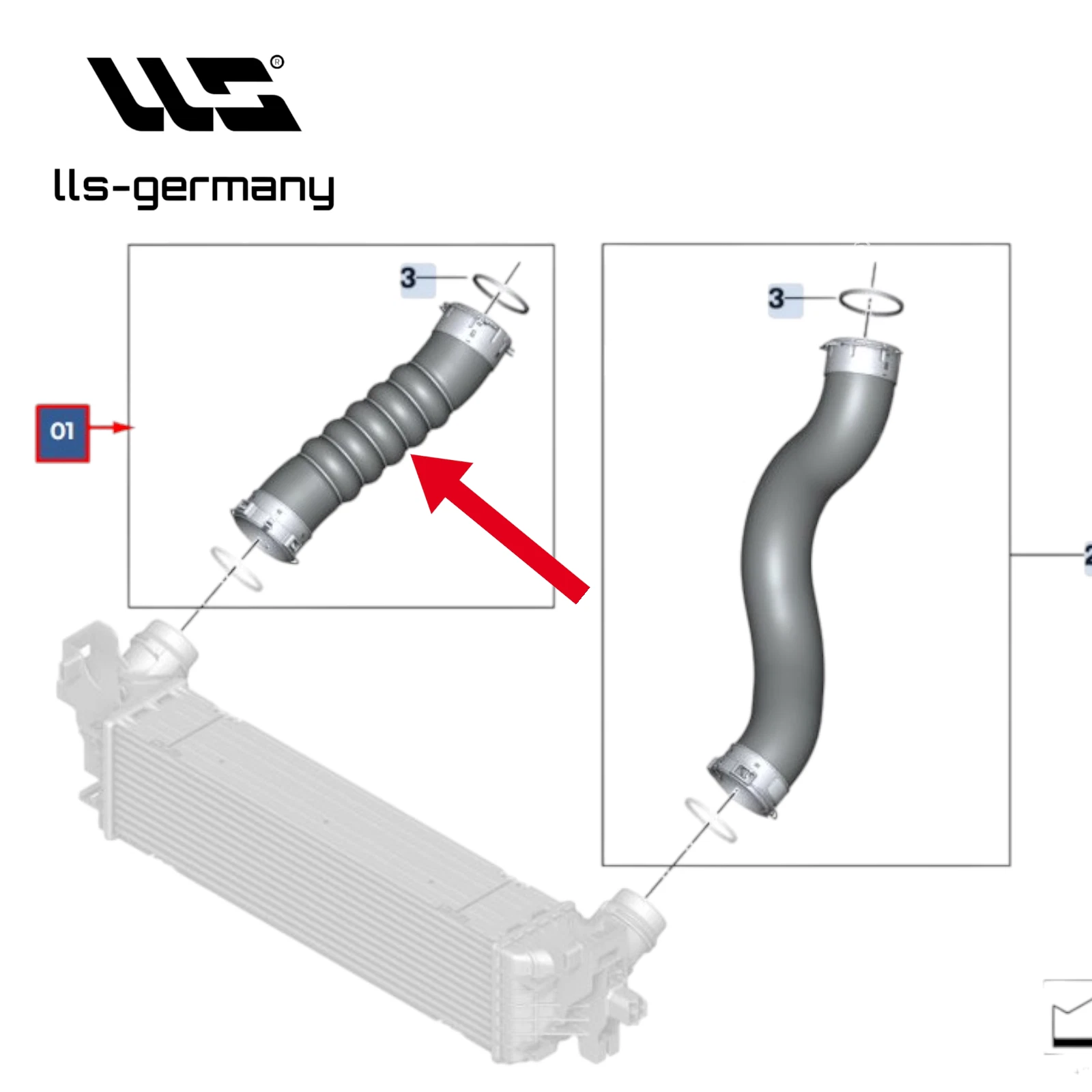 Turboschlauch Ladeluftschlauch für BMW 5er Limousine (G30) 518d 520d 11618580080 - Bild 3 von 3