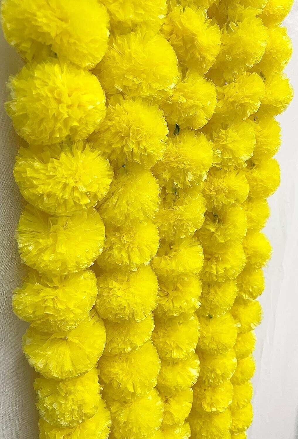 Artificial Marigold Fluffy Flowers Garlands for Festive Pooja Wedding