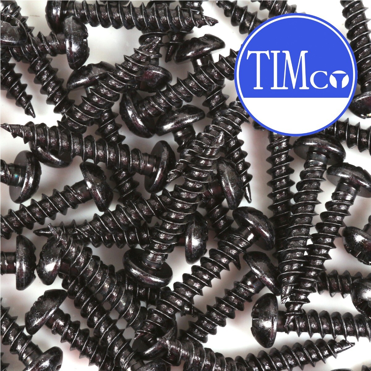 6G x 5/8" BLACK ROUND HEAD WOOD SCREW Japanned Twin Thread Pozi CHOOSE