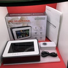 Multifunctional Digital Hygrometer/Thermometer Indoor/Outdoor w Color Screen