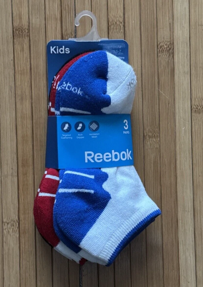 Novas meias infantis REEBOK acolchoadas corte baixo médias 3,5-7 - Imagem 2 de 3