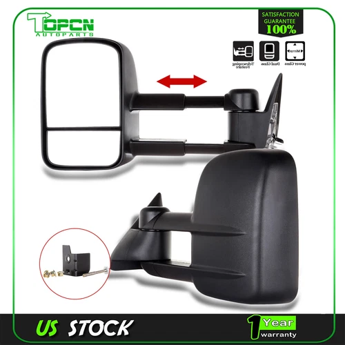 Pair Tow Mirrors For 1988-1998 Chevy GMC C/K 1500-3500 Power Towing Side Mirror