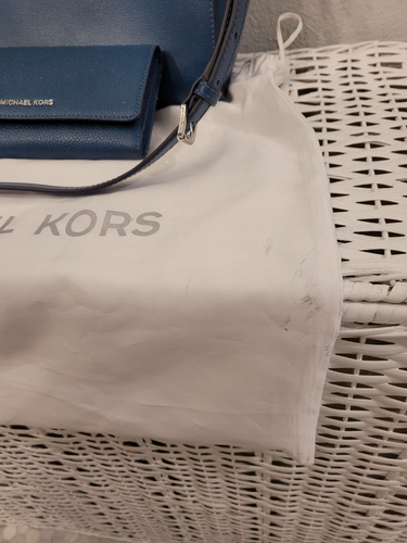 MICHAEL KORS SELMA SATCHEL GREENISH BLUE TEAL WITH WALLET & DUST BAG PRE-OWNED - Picture 6 of 6