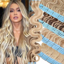 8A Seamless Tape in 100 Real Remy Human Hair Extensions Skin Weft Body Wave