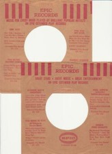 EPIC Records- 2 Original 1950's 45 Record Company Sleeves