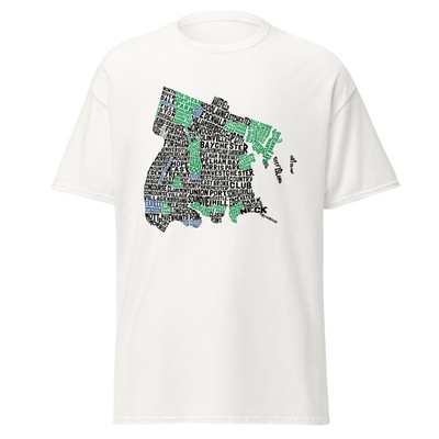 Bronx Word Art Map Unisex T-Shirt, Sizes Up To 5XL, NYC Borough Typographic Tee