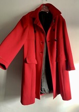 Vintage Ann Harvey Red Long Sleeves Winter Coat Overcoat Outerwear Size:18/44