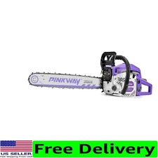 63CC Gas-Powered Chainsaw with 20” Low-Kickback Chain for Effortless Cutting