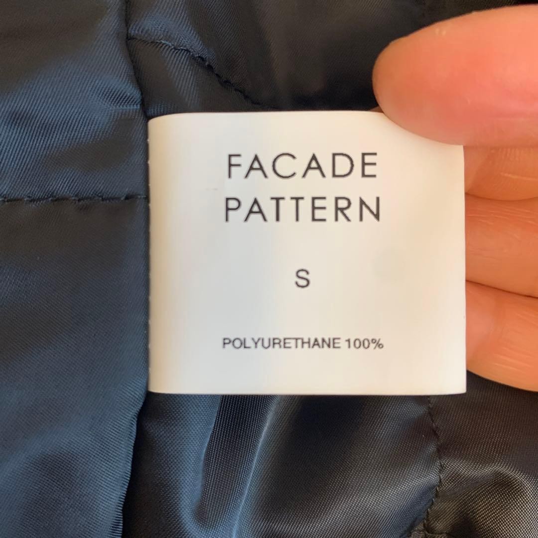 FACADE PATTERN Black Leather Oversized Blouson wi… - image 7