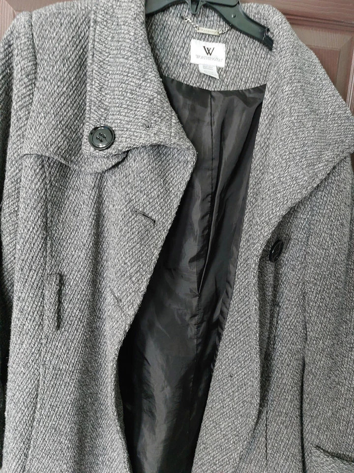 Worthington Women's One Breasted Coat Gray Size M - Image 3 of 4