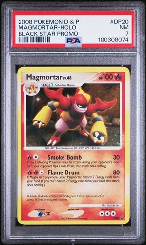 PSA 7 NM Magmortar Holo D & P Black Star Promo 2008 Pokemon DP20