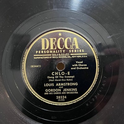 LOUIS ARMSTRONG - Chlo-E/ Listen Mockingbird (1953) 10'' Shellac 78RPM Record - E