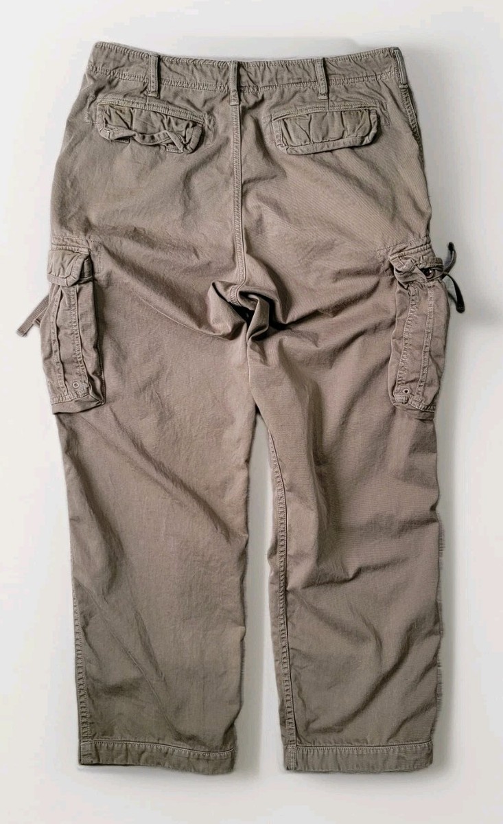 Vtg J CREW Pants Mens 34x31 Khaki Broken In Cargo Military