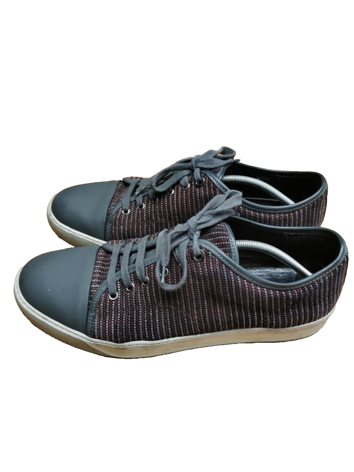 Lanvin DBB1 Sneakers Mens UK Size 10 Red Woven Knit Leather Toe Cap RRP £460 image 2