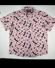 Dixxon Flannel Co The New Guy Pink Novelty Print Short Sleeve Shirt Mens 2XL