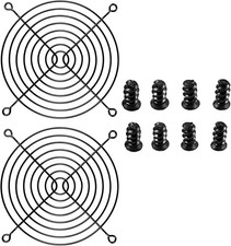 120mm PC Fan Grill Cover Black Metal Guard with Silver Black Replacement Screws