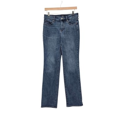 NYDJ Marilyn Straight Leg Jeans Blue Medium Wash Cool Embrace Lift Tuck Size 8