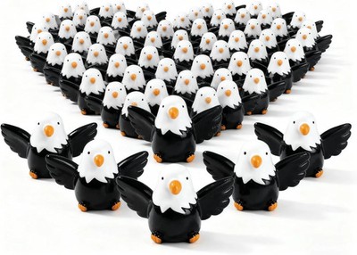 100 Pcs Mini Resin Bald Eagle Figurines, Patriotic American Eagle Statues for Ga