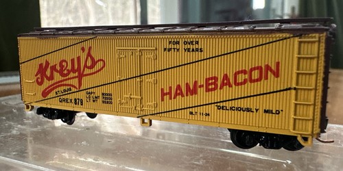 Con-Cor N Scale RTR #1351-A 40’ Oldie Wood Reefer Krey’s Meats #QREX879 NIB NY - Picture 1 of 9