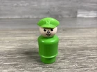 Vintage Fisher Price little people green pilot man w/hat