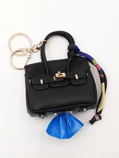 Mini Barkin Doggie Waste Bag Dispenser Charm In Black Fw1025cdu
