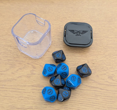 40k Würfel Wund Tracker x8 blau + schwarz