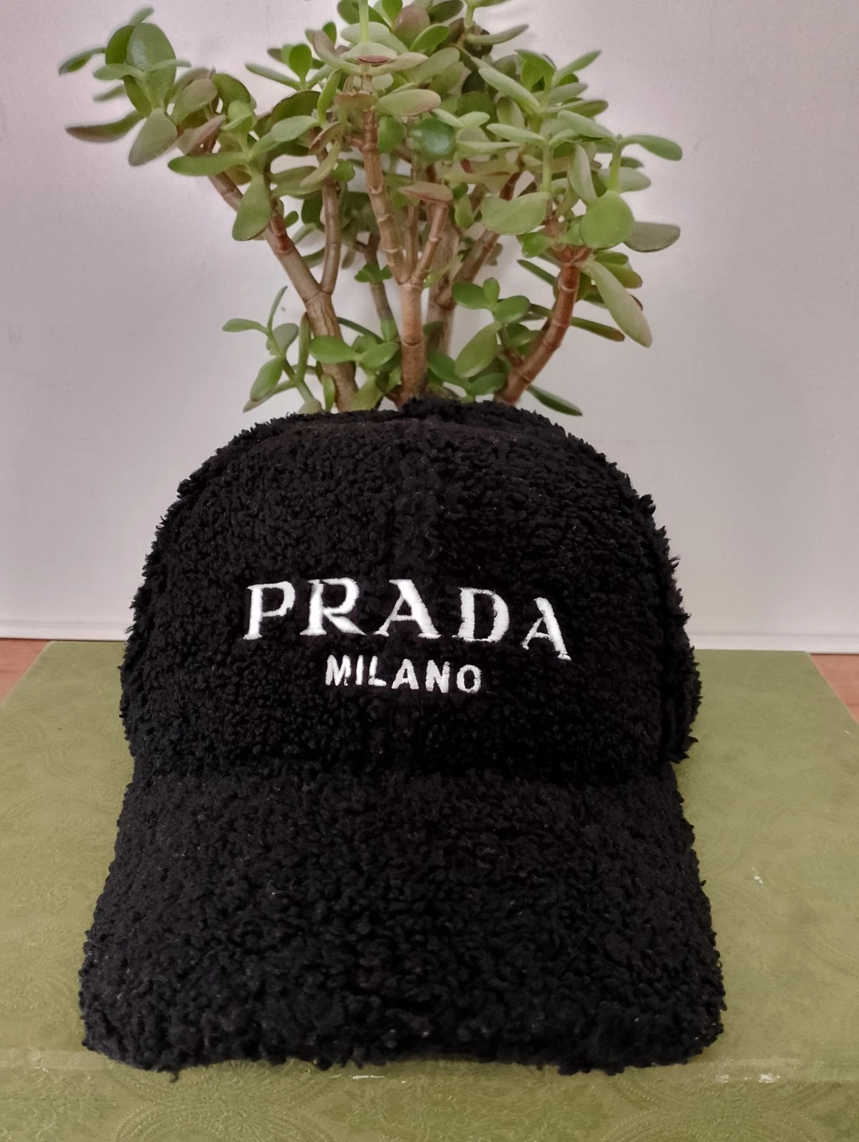 Prada Milano Black Sherpa Fleece Hat OSFA. RARE!
