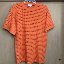 VTG Gitano Eyelet T Shirt Rave 90s Y2K Streetwear SZ 40 L/XL Orange Made in USA