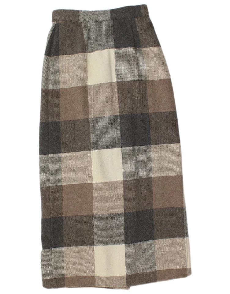 Maxi falda envolvente BENETTON para mujer IT 40 pequeña W26 lana a cuadros multicolor DK07 Foto 2 de 3