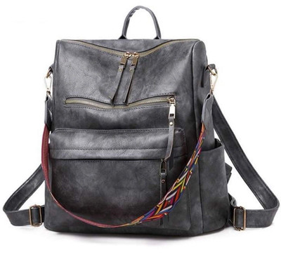 Mi-Mi's Closet Solid Gray Faux Leather Backpack Style Color Guitar Strap New
