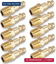 10pc Brass Air Hose Fittings 1/4 NPT Male Industrial Quick Connect Plug Coupler